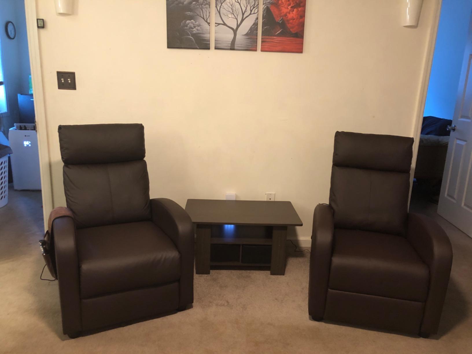 Devoko Massage Recliner Chair Reclining Sofa Pu Leather Living Room Chair customer photo 1