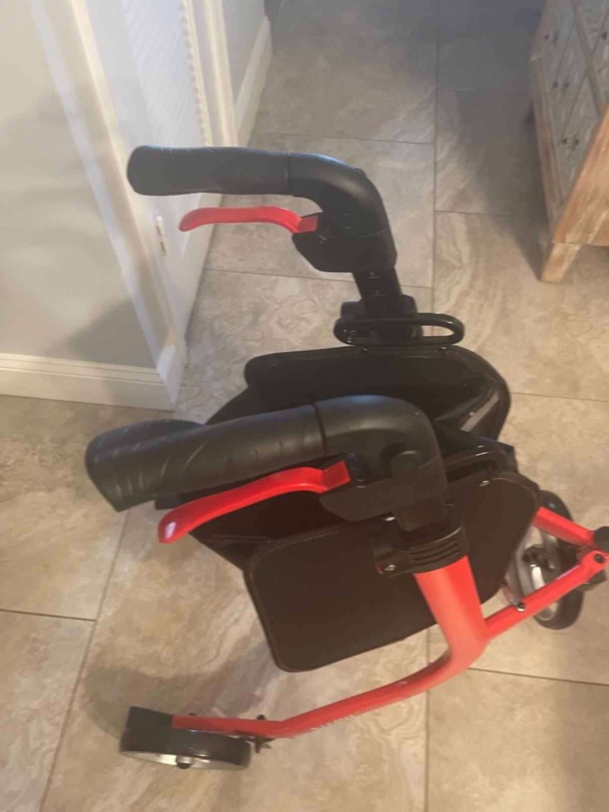 Drive Medical Nitro 3 Wheel Rollator Walker, Ultra Lightweight, Red customer photo 1
