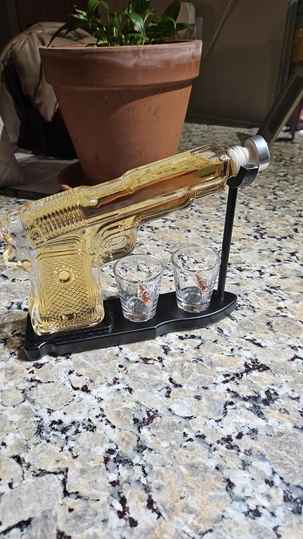 Whiskey Gun Decanter Set + 2 Bullet Glasses - Birthday Pistol Gifts for Men, Boyfriends Who Have Everything, Whiskey Gifts for Dad, Father, Husband, Boyfriend & Military Enthusiasts, Liquor Dispenser | Pistol Whiskey Decanter, Includes 2 Bullet Glasses , Unique Bar Display, Collectible for Whiskey, Bourbon & Scotch Lover customer photo 2