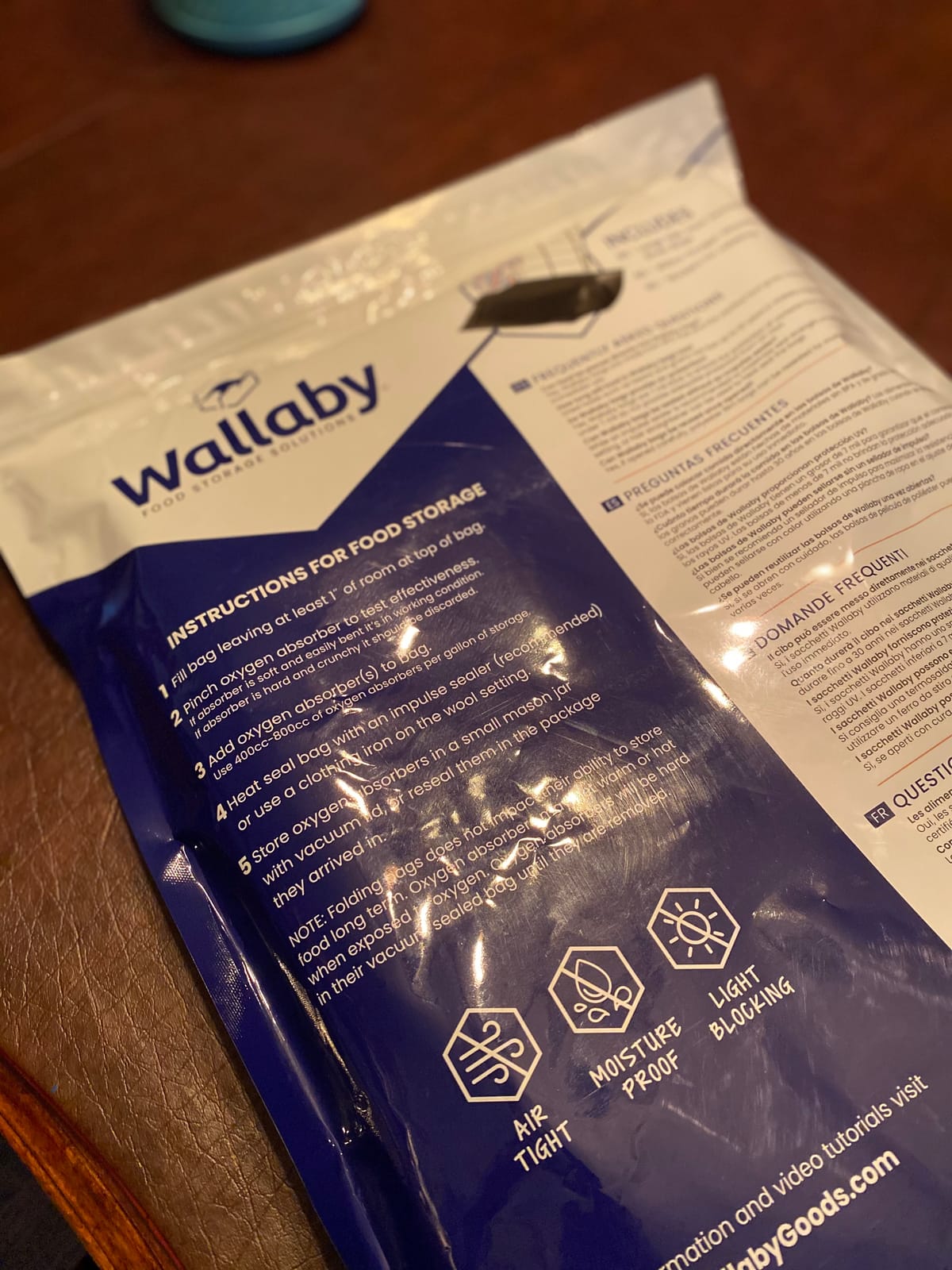 Wallaby 30 Count 1-Gallon Gusset Mylar Bags with 400cc Oxygen Absorbers, 15 Mil Total Thickness Long-Term Food Storage Pouches, 10x14 Stand-Up Zipper Heat-Sealable Airtight Packaging - Silver customer photo 1
