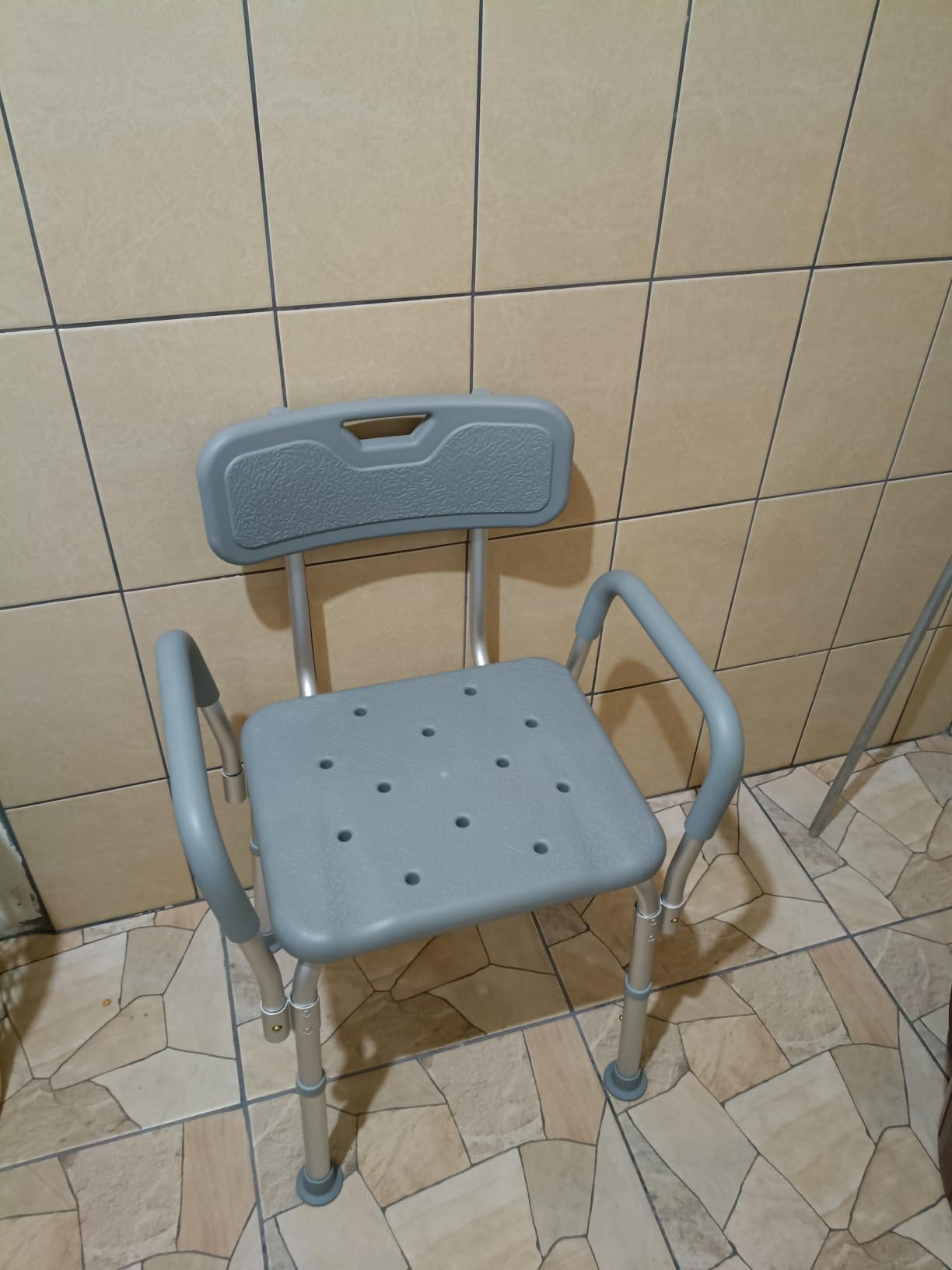 Medline Shower Chair with Backrest and Padded Armrests - 350 lb. capacity, Bath Bench, Seat, Stool for Independent Adult, Seniors, Elderly & Disabled Patients customer photo 2