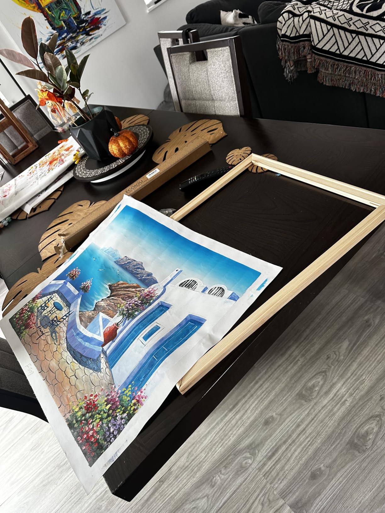 ECOIOU DIY Canvas Stretcher Bars 16x20 Inch Canvas Frame, Sturdy Stretcher Frames for Oil Paintings, Prints, Paint by Numbers & Posters(Need Extra Size to wrap Around The Frame) customer photo 1