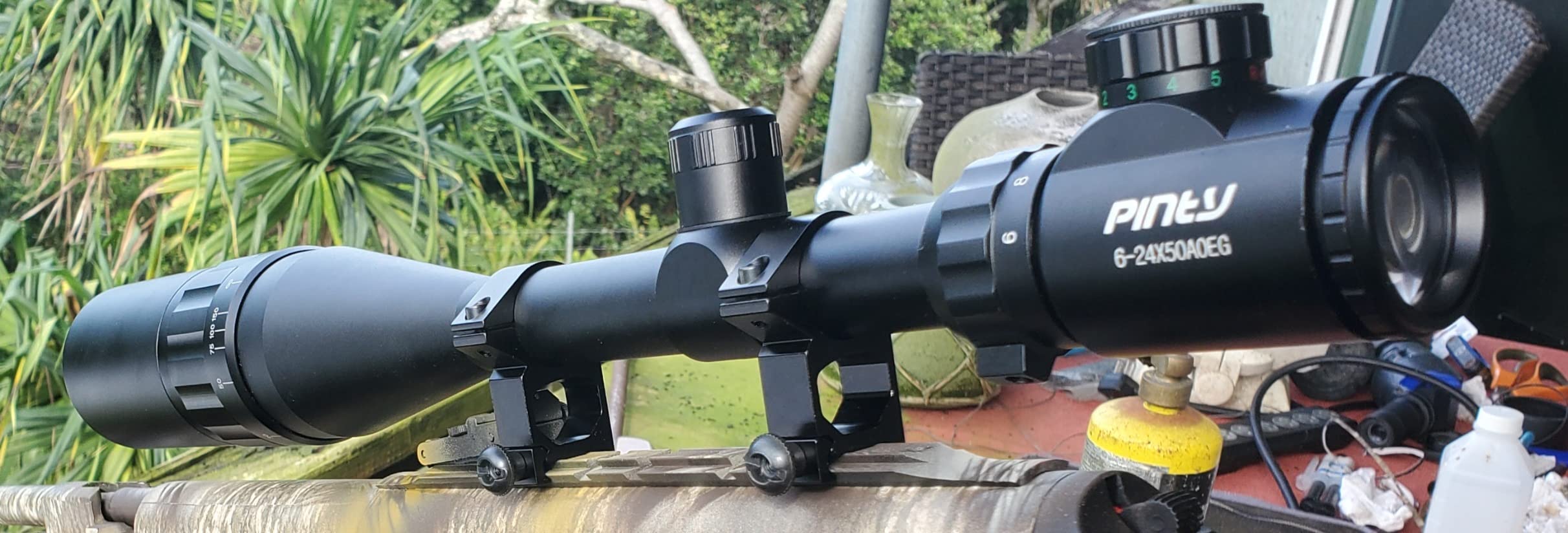 PINTY 6-24x50 AO Rifle Scope with Dual 1