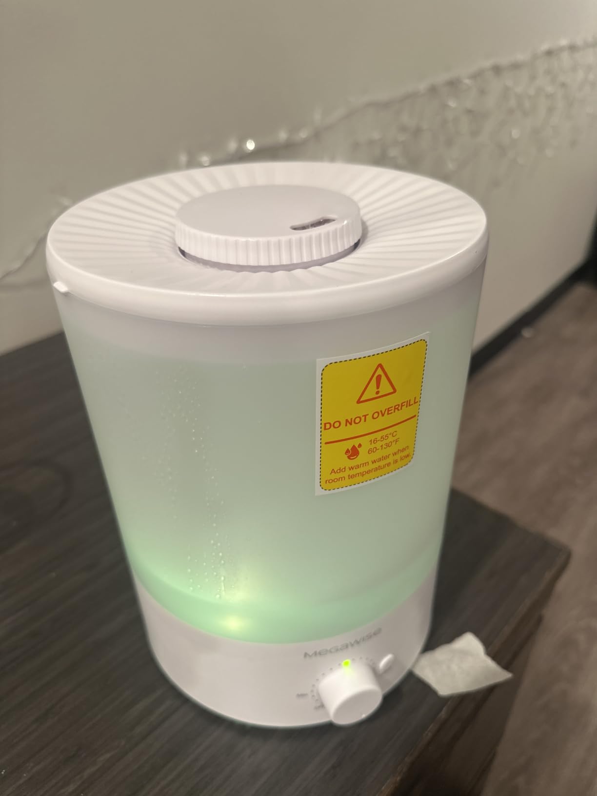MegaWise Healthy Top-Refill Cool Mist Humidifiers for Bedroom, 24dB Ultrasonic Air Vaporizer with Water Filter for Baby [PP Material], Colorful Night Light,1 Gal Essential Oil Diffuser, Auto Shut Off customer photo 1