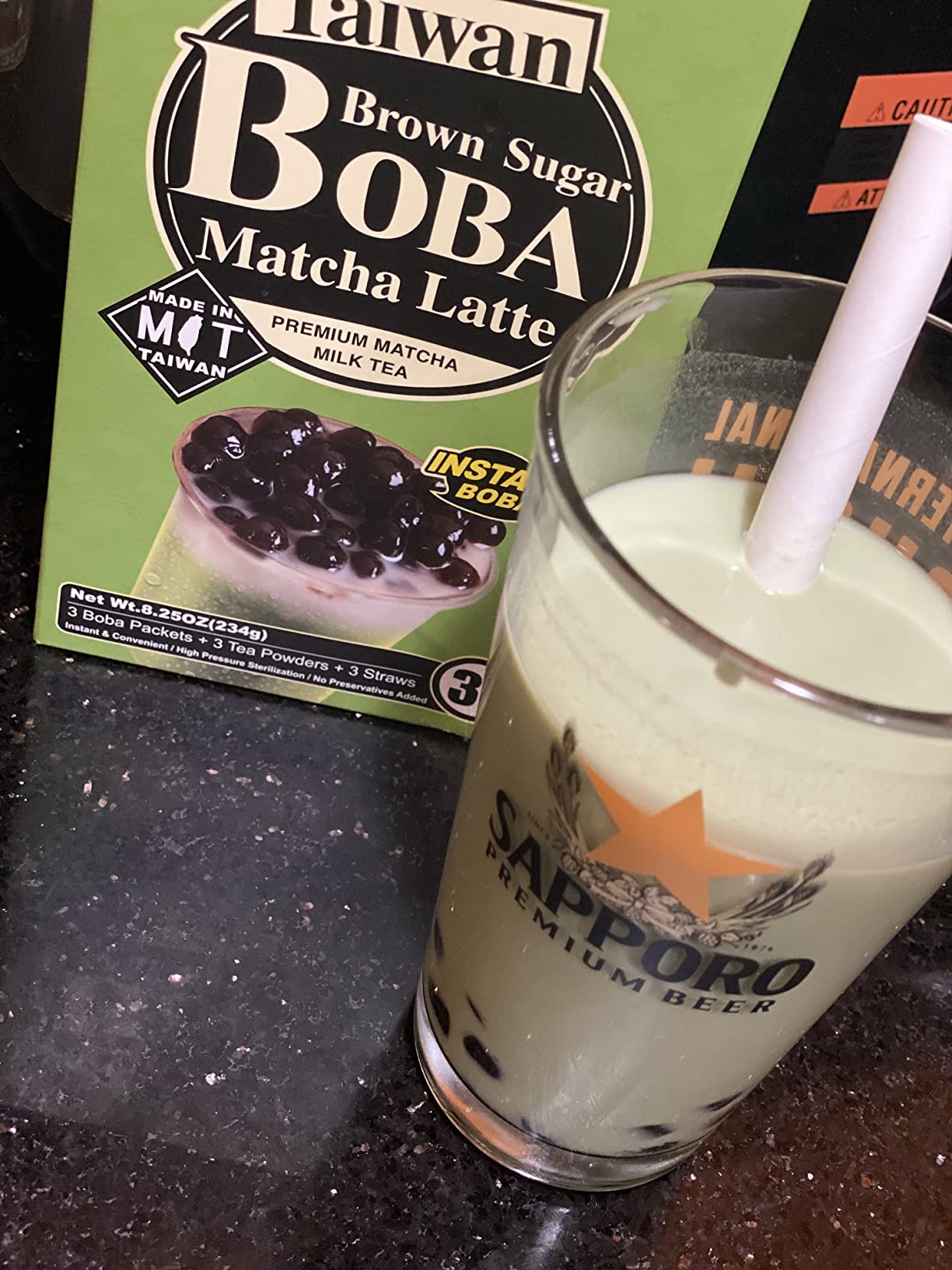 JWAY Instant Matcha Milk Boba Tea Kit with Authentic Brown Sugar Tapioca Boba Pearls, Bubble Milk Tea Boba Set, Ready in Under 1 Minute, Paper Straws Included, 3 Servings customer photo 2