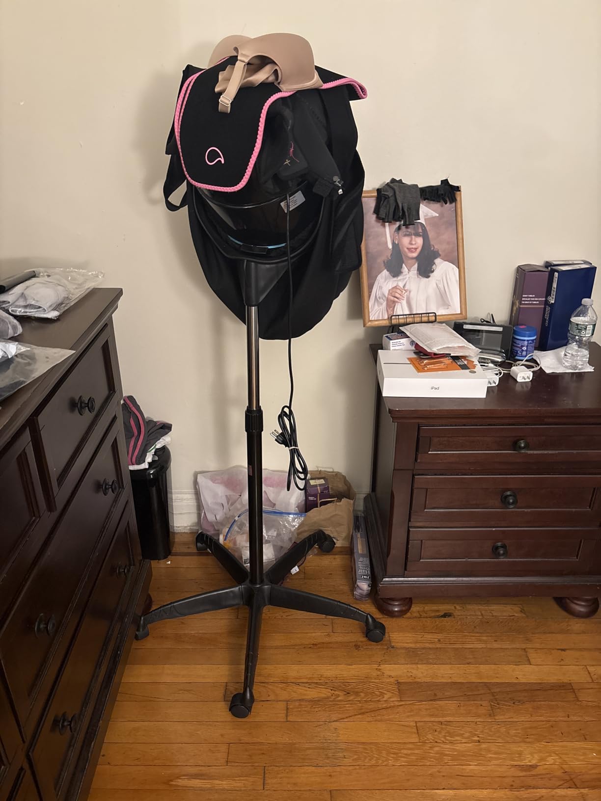 JupiterForce Professional Hooded Floor Hair Dryer 1300W Adjustable Stand Up Bonnet Hair Dryer with Rolling Wheels for Home Salon Spa Beauty Equipment customer photo 2