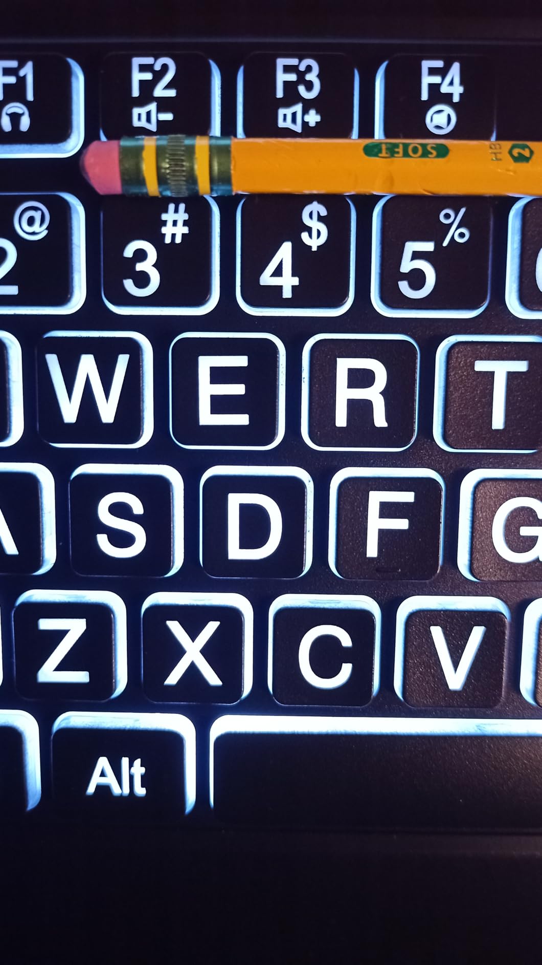 KOPJIPPOM Large Print Backlit Keyboard, USB Wired Computer Keyboard, Full Size Keyboard with White Illuminated LED Compatible for Windows Desktop, Laptop, PC, Gaming, Black customer photo 1