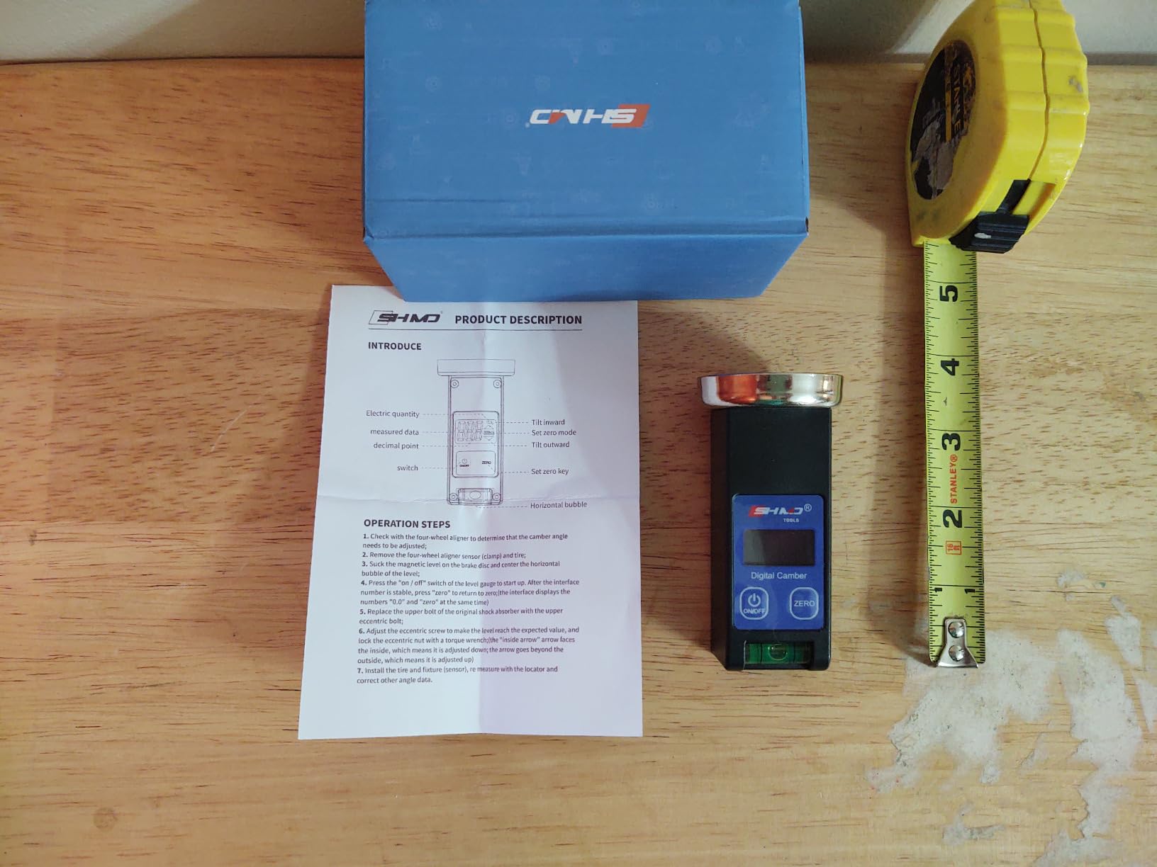 KAISAL Digital Camber Gauge Wheel Alignment Tool -90° to +90° Wide Range Camber Alignment Tool Accurate Wheel Balancing Tools with Digital Display & Powerful Magnet & Positioning Bubble & Reset Key customer photo 2