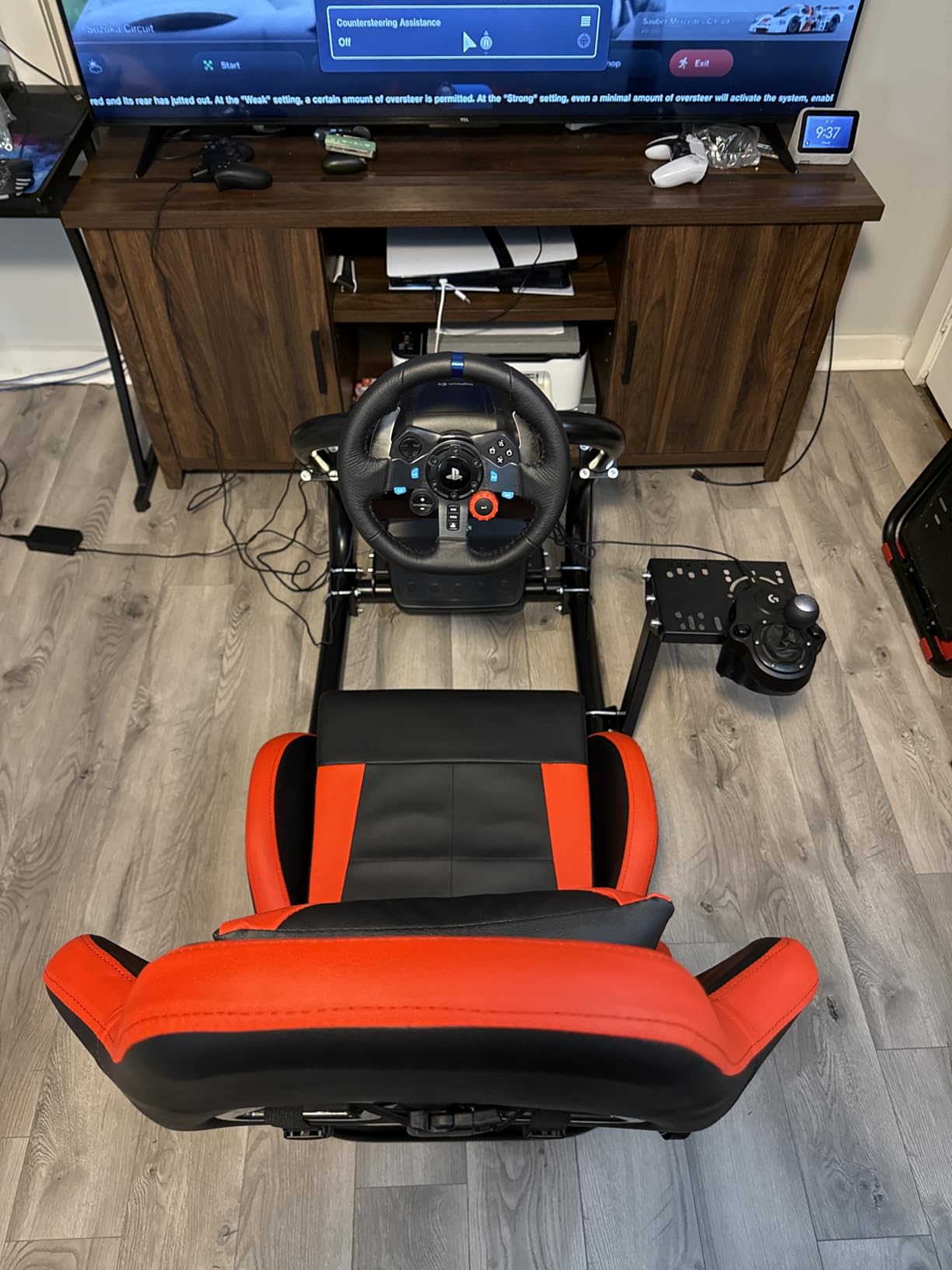 Marada Racing Simulator Cockpit with Red Seat Fit for 12Nm Direct Drive customer photo 1