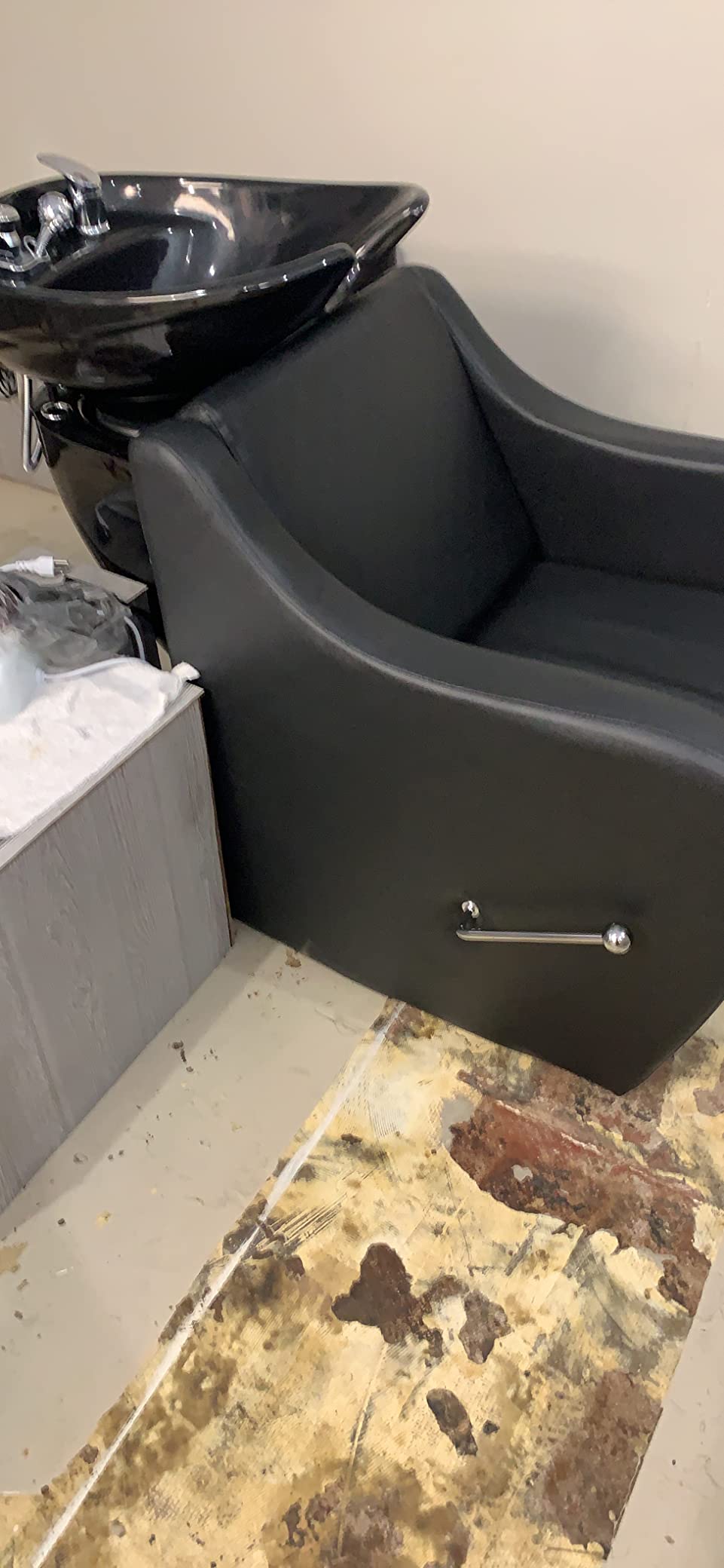 OmySalon Backwash Shampoo Unit for Salon, Hair Washing Station with Ceramic Bowl Adjustable Footrest, Chair Sink Barber Shop Beauty Equipment customer photo 2