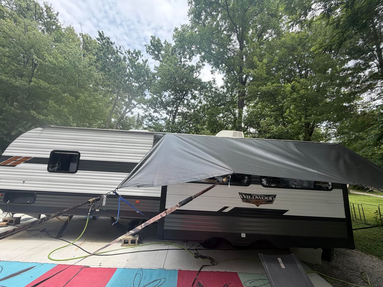 Dulepax RV Awning Side Shade- 9'X7' -Second Generation RV Awning Side Shade Screen Significantly Improves Shadew and Privacy.Universal RV Awning Shade Screen with Complete Kits. customer photo 1