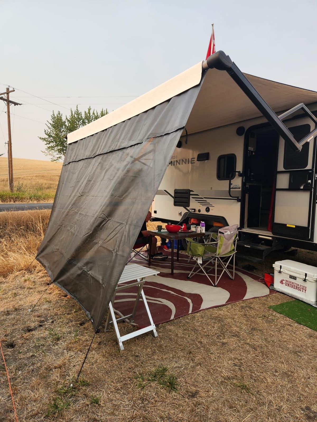 Dulepax RV Awning Side Shade- 9'X7' -Second Generation RV Awning Side Shade Screen Significantly Improves Shadew and Privacy.Universal RV Awning Shade Screen with Complete Kits. customer photo 2