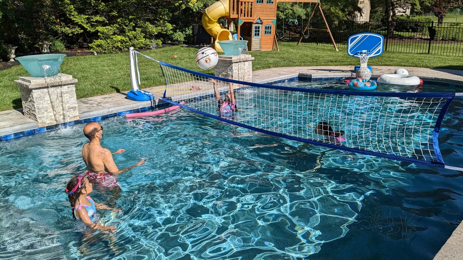 GoSports Splash Hoop 2-in-1 Full Court Pool Basketball & Volleyball Game Set customer photo 1