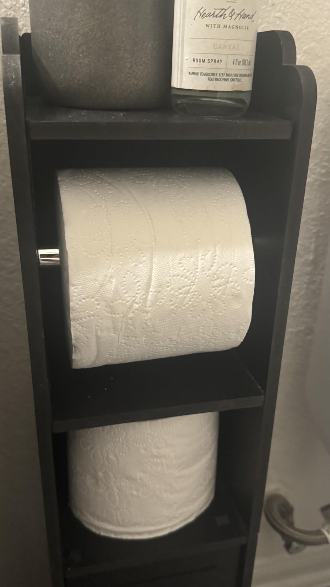 AOJEZOR Toilet Paper Holder Stand: Small Space Bathroom Storage for Renters customer photo 2