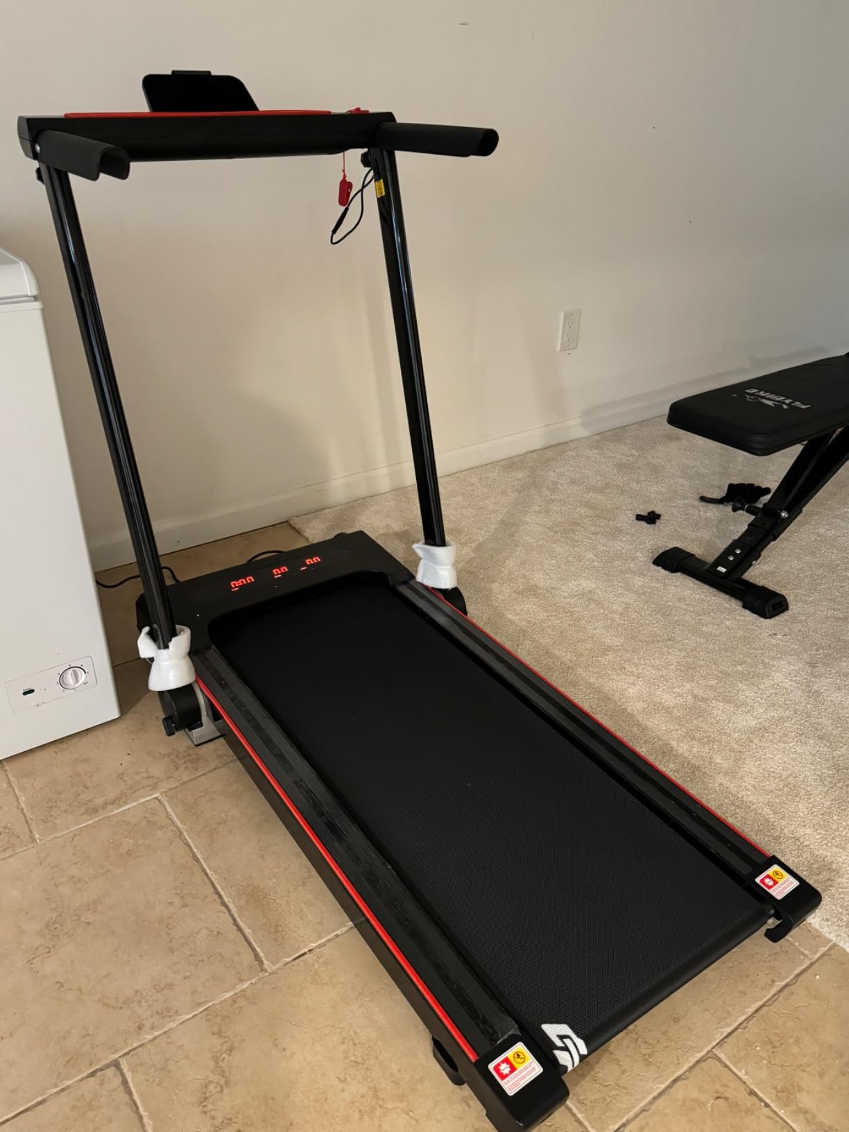 GYMAX Walking Pad Treadmill, 3 in 1 Folding Treadmill with Removable Desktop, Remote & 12 Preset Programs, 2.5 HP Under Desk Walking Pad Running Machine for Home Gym Exercise Workout customer photo 2