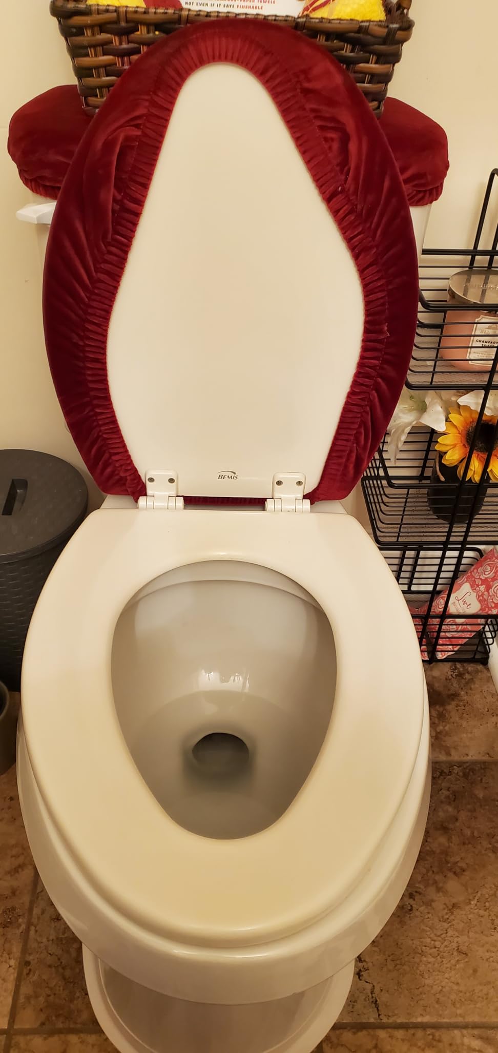 Stretch Velvet Toilet Lid Cover and Toilet Tank Lid Cover Set customer photo 2