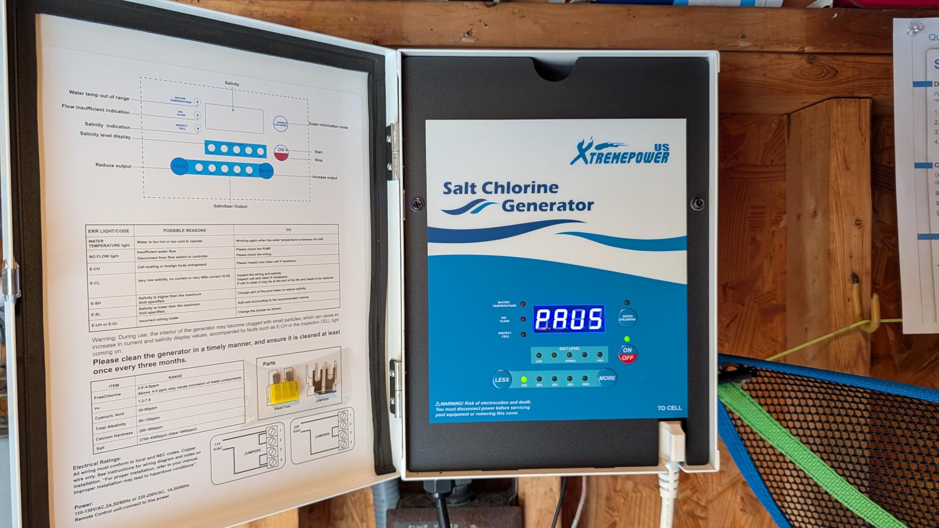 XtremepowerUS 15K Salt Chlorination System for In-Ground Pools Up to 15,000 Gallons Pool Flow Switch Cell Fitting Complete System, Cleaning Stand customer photo 1