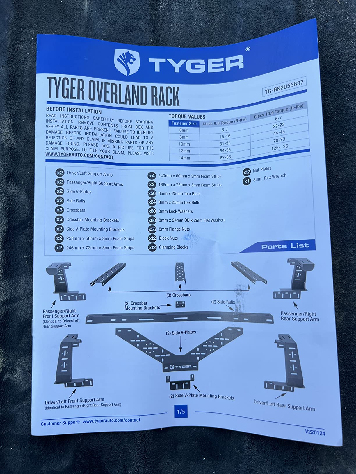 Tyger Auto Plate Style Overland Bed Rack for Full-Size Pickup Trucks | Compatible with Ram 1500 & HD, Ford F-Series, Silverado, Sierra, Titan & XD (see image for size chart) | TG-BK2U55637, Black customer photo 1