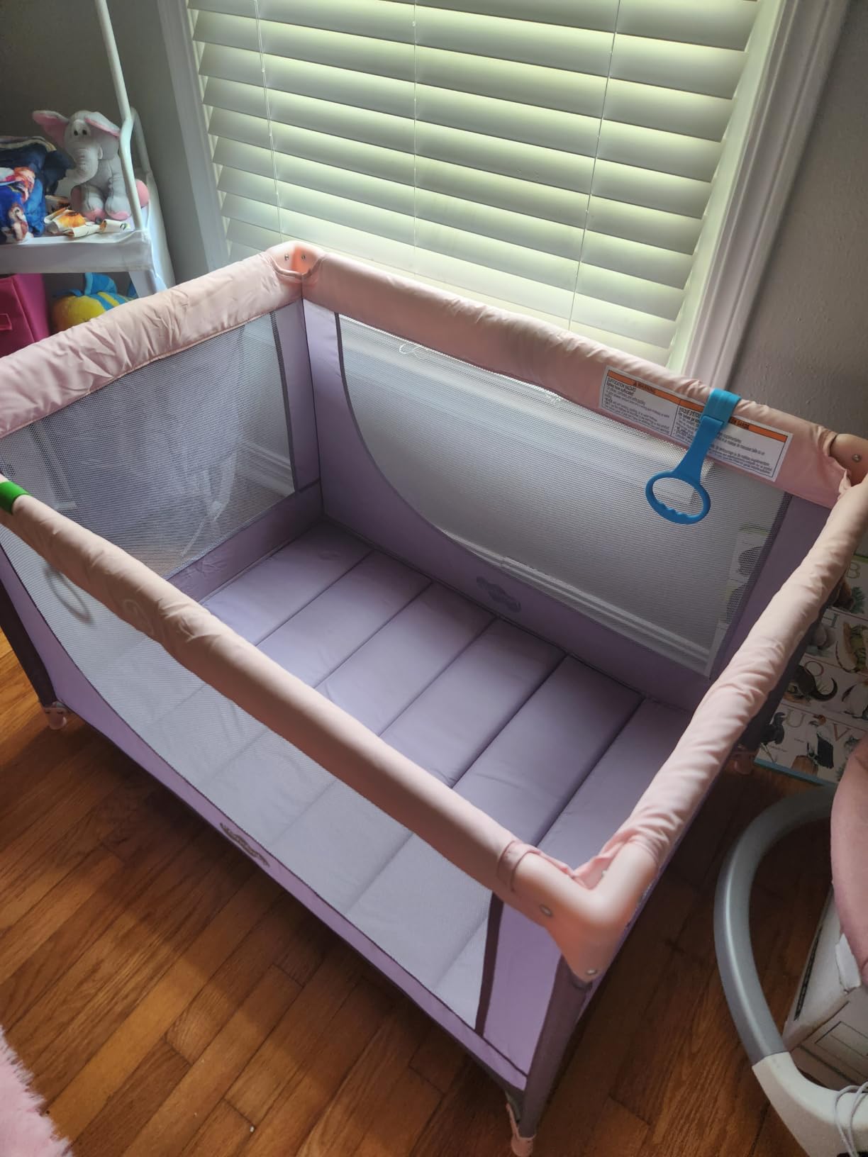 Pamo Babe Pack and Play Portable Crib Baby Playpen Foldable Playard for Infant Toddler with Mattress Pad, Lightweight Unisex Travel Crib Gray customer photo 2