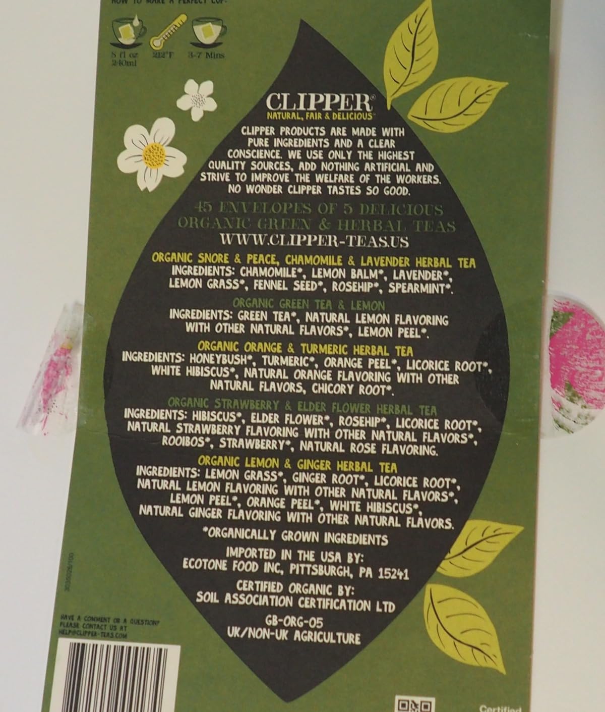 Clipper Organic Herbal & Green Tea Sampler Box, 45 Tea Bags customer photo 2
