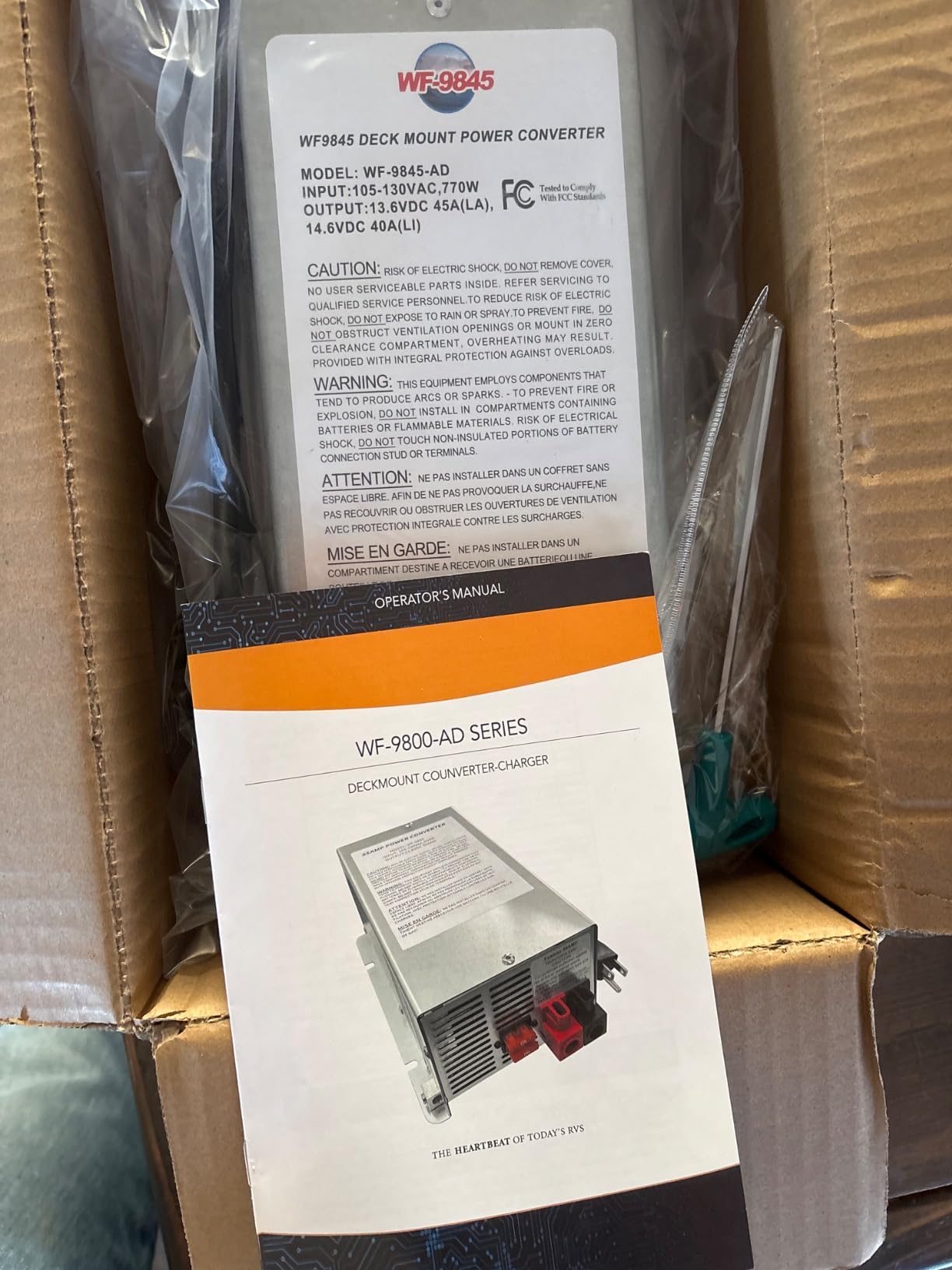 WFCO Genuine WF-9855-AD-CB RV Converter/Charger Deckmount 55Amp DC Output with Patented Auto Detect™ Technology Lead Acid Lithium Multi-Stage Charging customer photo 1