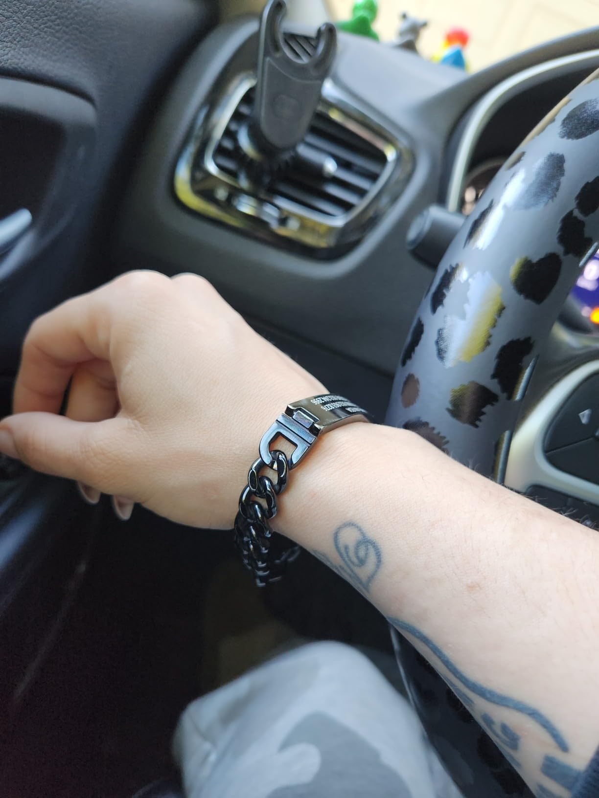 Custom Medical Alert Bracelet Engraved Emergency ID Stainless Steel Bracelets for Adults Men Women 7.5-8.5-9.8 Inch customer photo 2