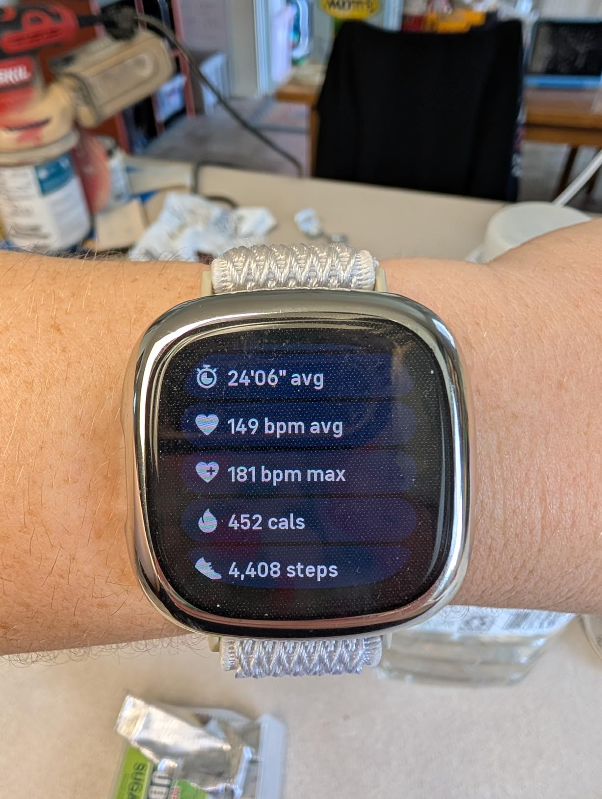 Google Fitbit Versa 4 Fitness Smartwatch, - Waterfall Blue/Platinum customer photo 1