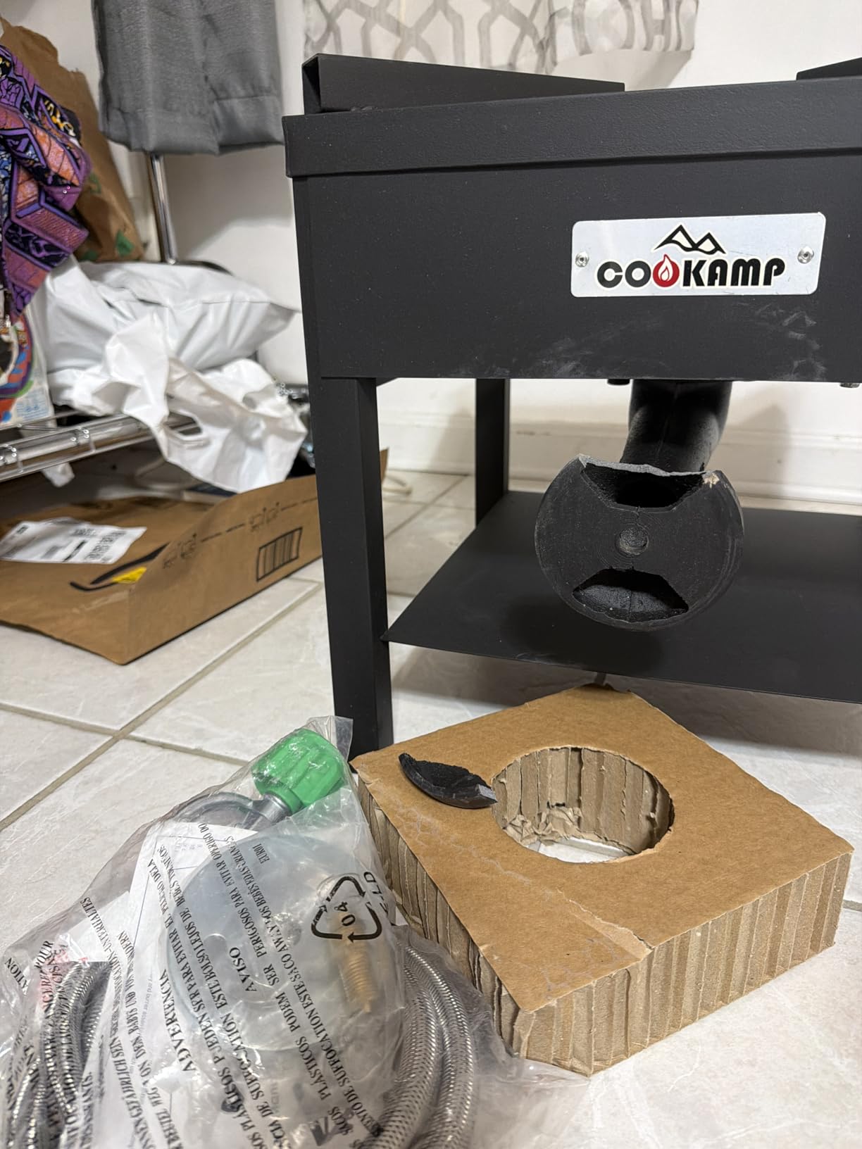 COOKAMP High Pressure Banjo 1-Burner Outdoor Propane Gas Cooker 260000 BTU with 0-30 PSI Adjustable Regulator and Steel Braided Hose For Outdoor Cooking Turkey Fry (BALCK) SA1750 customer photo 1