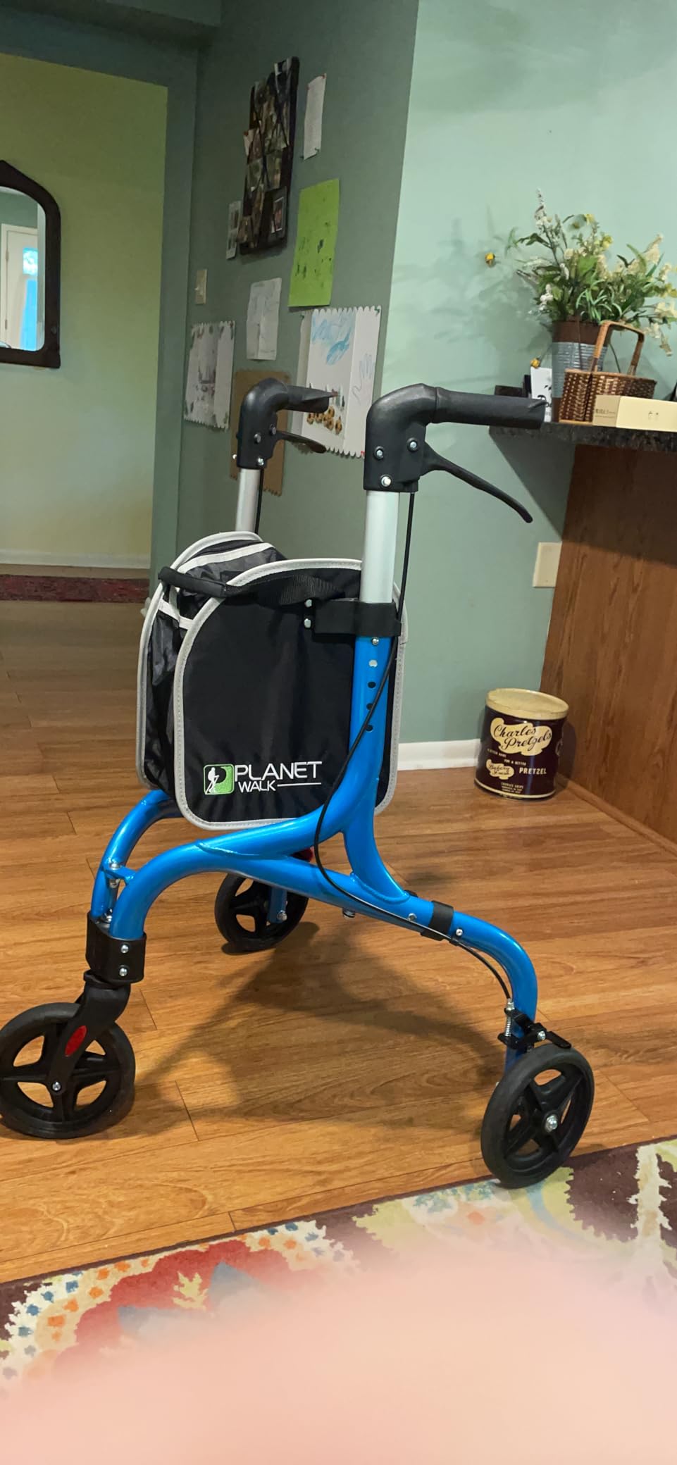 PLANETWALK Premium 3 Wheel Rollator Walker for Seniors – Ultra Lightweight Foldable Aluminum Mobility Aid with Height Adjustable Handle and 7.5 Inch Wheels, Brilliant Blue customer photo 1