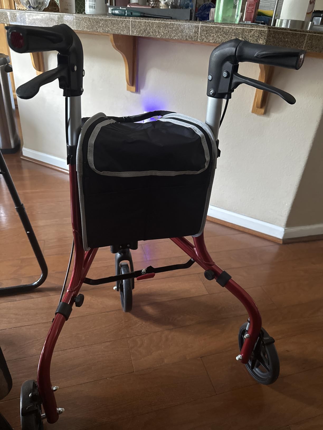 PLANETWALK Premium 3 Wheel Rollator Walker for Seniors – Ultra Lightweight Foldable Aluminum Mobility Aid with Height Adjustable Handle and 7.5 Inch Wheels, Brilliant Blue customer photo 2