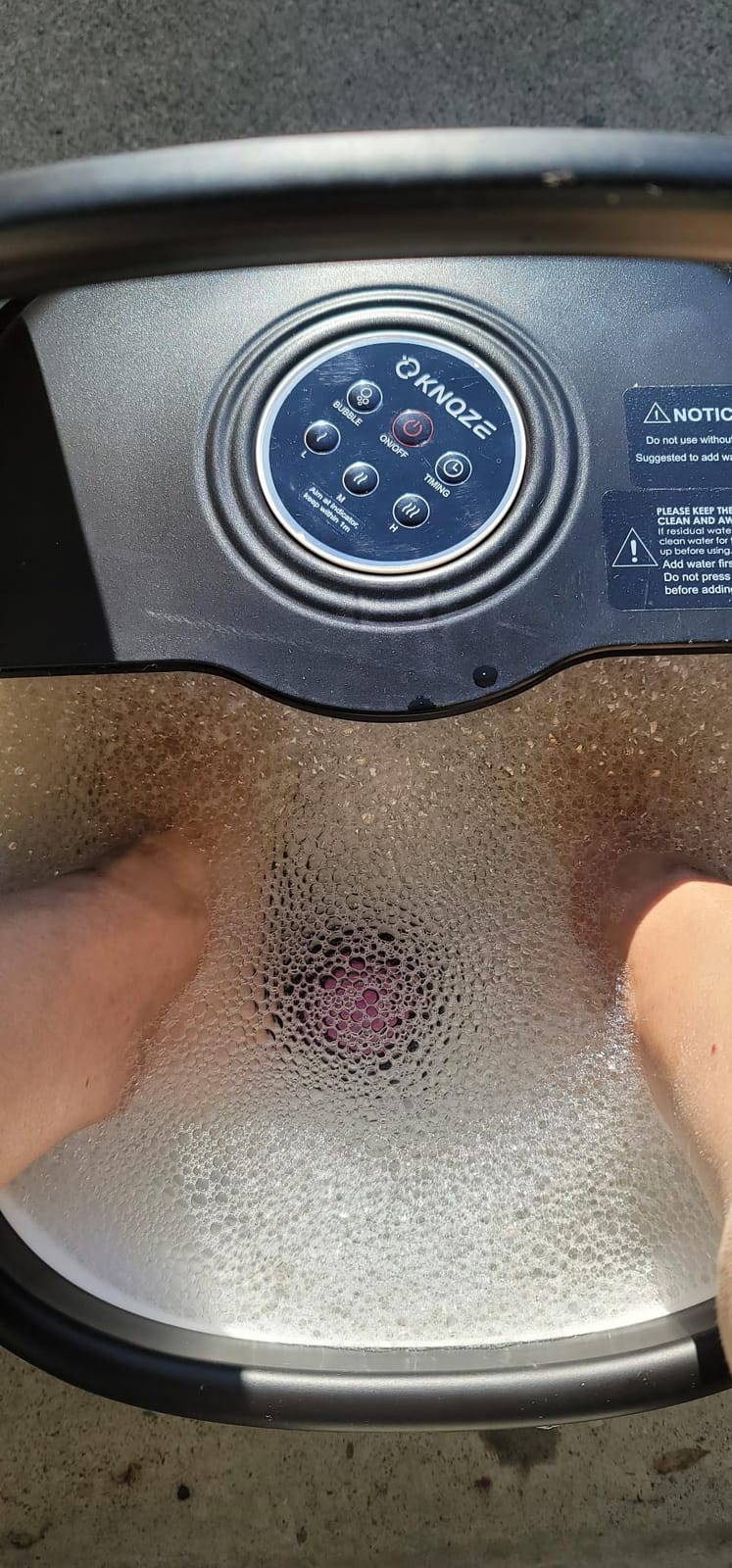 KNQZE Collapsible Foot Spa Bath with Heat & Remote Control, Bubble Massage, Temperature Control, Red Light (Black) customer photo 2