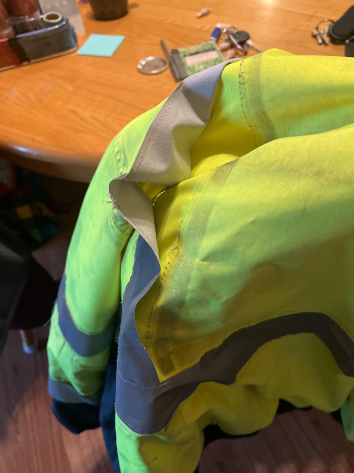 VENDACE High Visibility Reflective Safety Jackets for Men Polar Fleece Lining ANSI Class 3 Hi Vis Winter Bomber Jacket Hoodie(Yellow,3XL) customer photo 2