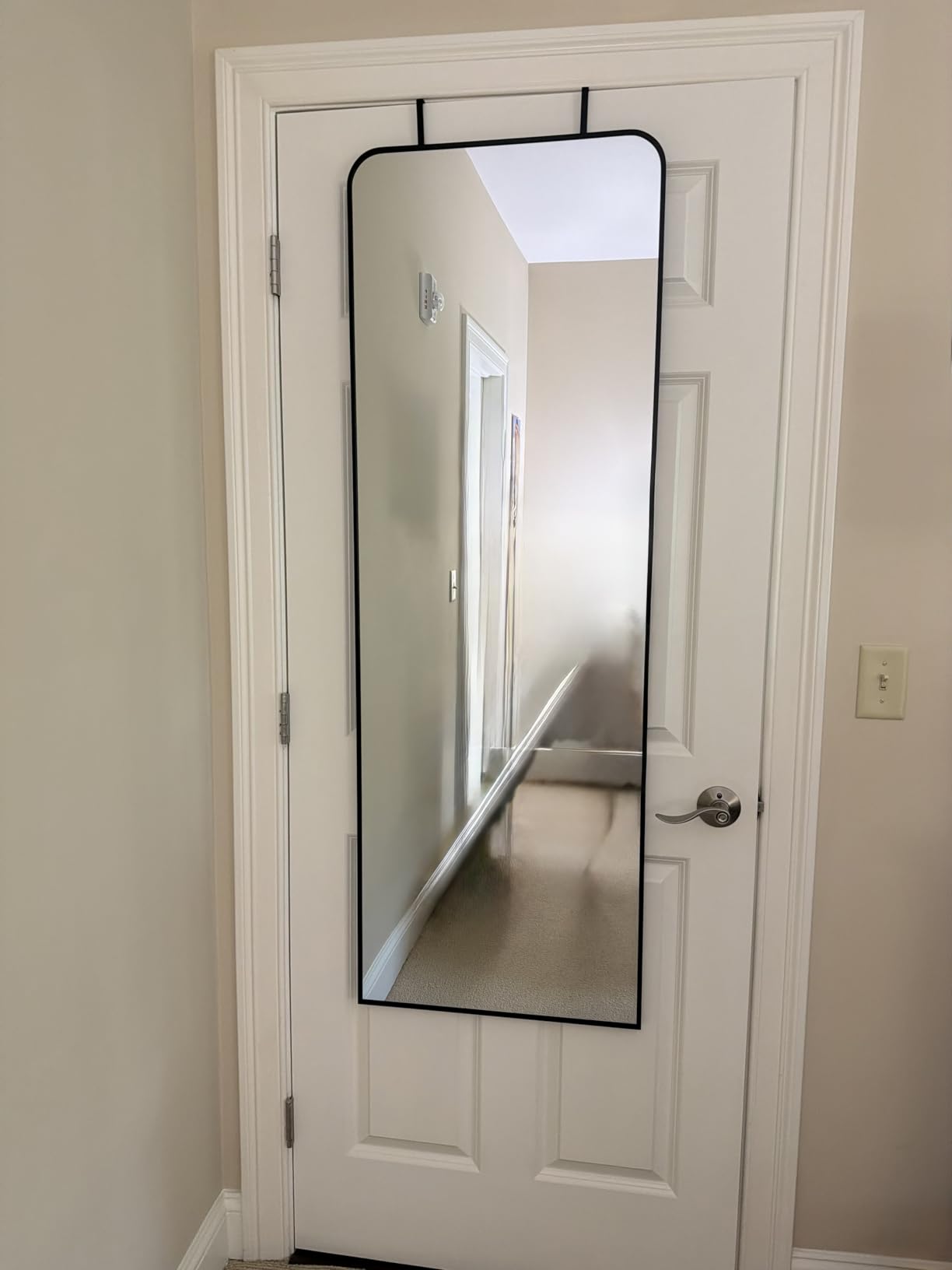 SCWF-GZ 47x14 Full Length Mirror Over the Door Hang or Wall Mounted Black customer photo 2