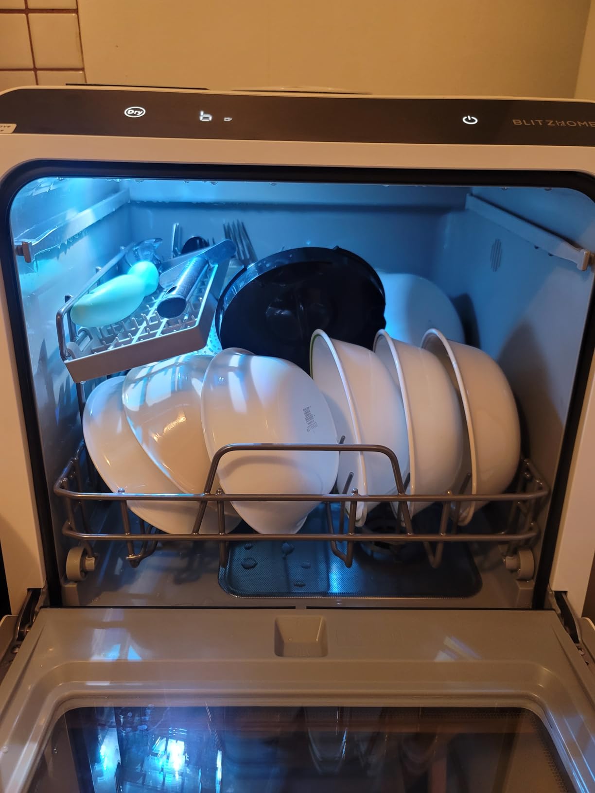 BLITZHOME Portable Dishwasher Countertop, WIFI Smart Dishwasher, Compact Dishwashers with 5L Built-in Water Tank, 6 Programs, 360° Dual Spray, High-Temp& Air-Dry Function, Fruit Cleaning customer photo 2