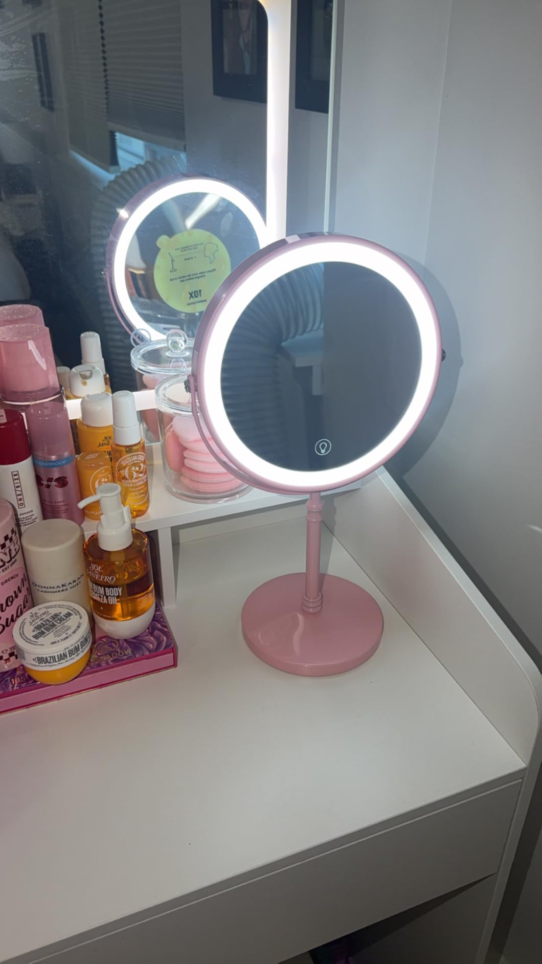 DEIOVWXS Makeup Mirror, Rechargeable Vanity Mirror with 3 Lights, 1X/10X customer photo 2
