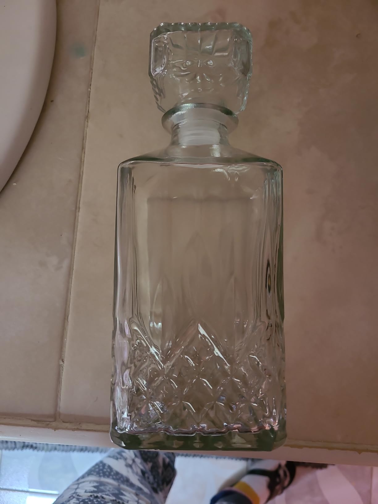 1PCS 33.8 oz Diamond Decanter Whiskey Decanter Crystal Whiskey Bottle – For Whiskey, Bourbon, Scotch and Spirits customer photo 1