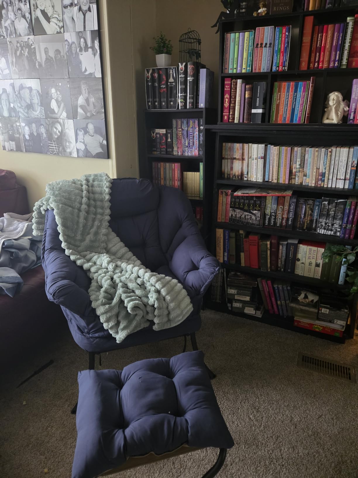 Tiita Lazy Chair with Ottoman, Comfy Reading Accent Chair, Dark Grey customer photo 2