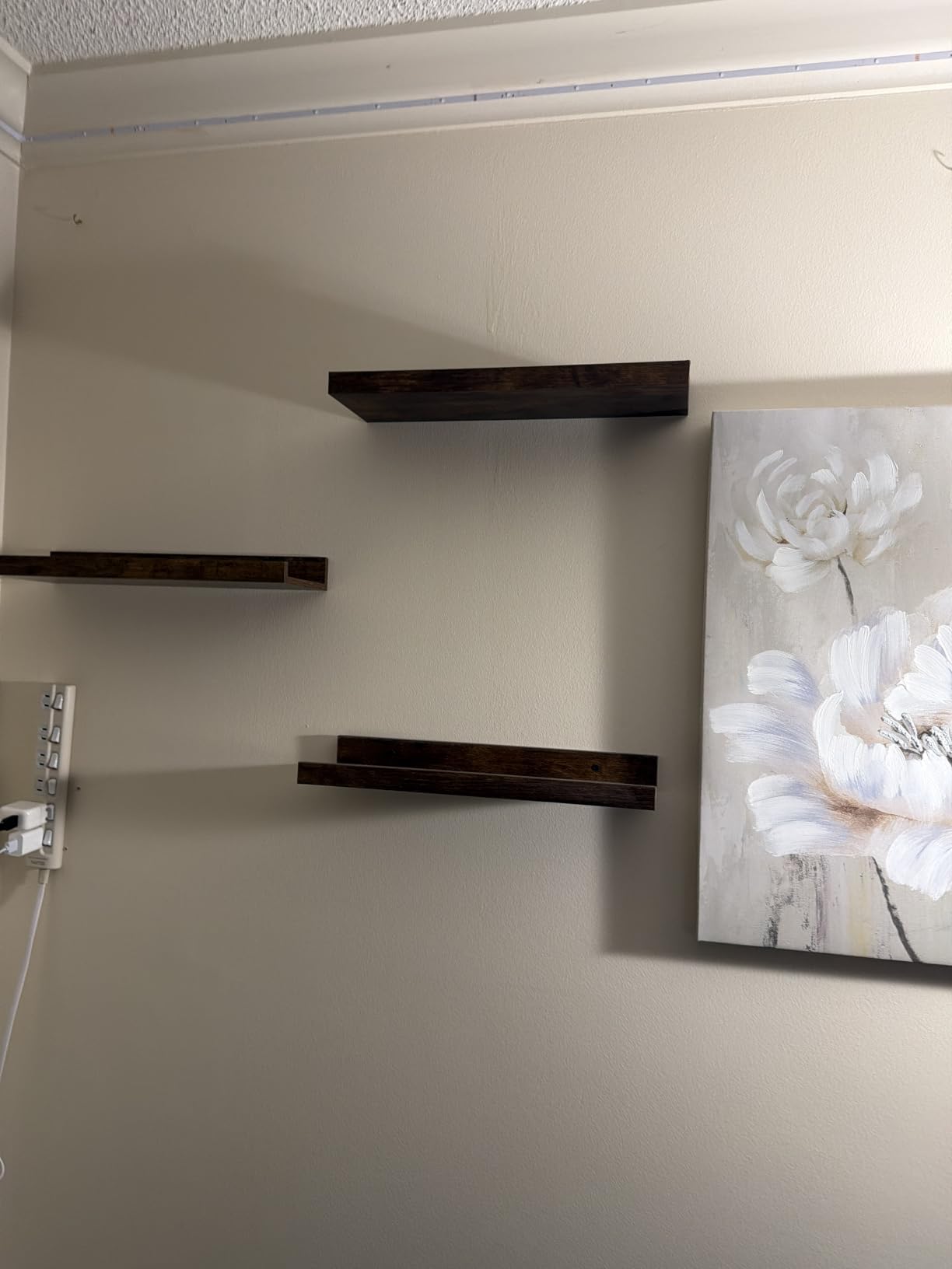 RICHER HOUSE 5-Set Floating Shelves with Lip, White Wall Mounted Wood Shelf customer photo 1