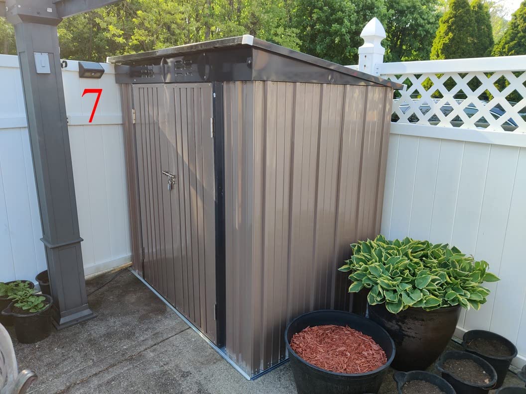 Gizoon 6x4 FT Outdoor Shed, Metal Garden Shed Lockable Doors, Dark Gray customer photo 1