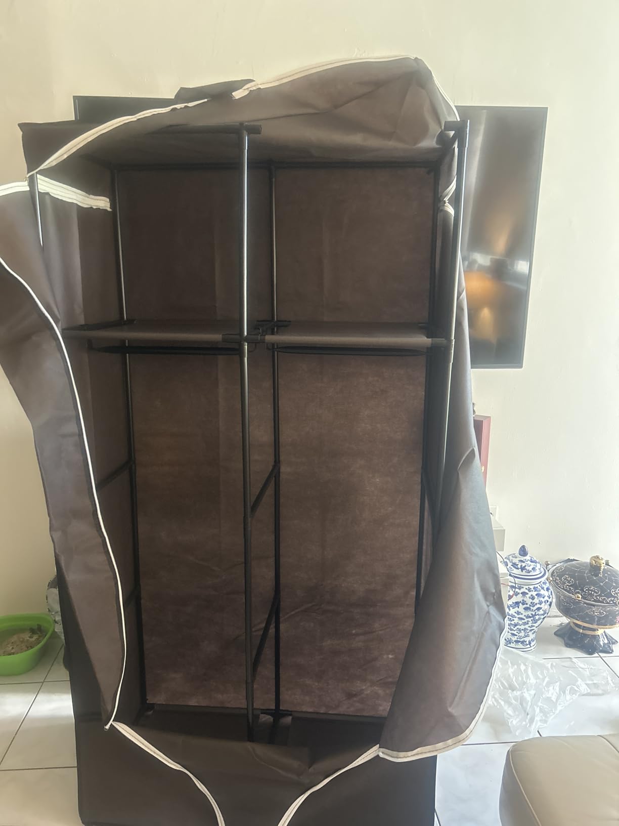SORCEDAS Wardrobe Closet with Hanging Rods and Shelves for Clothes Storage customer photo 1