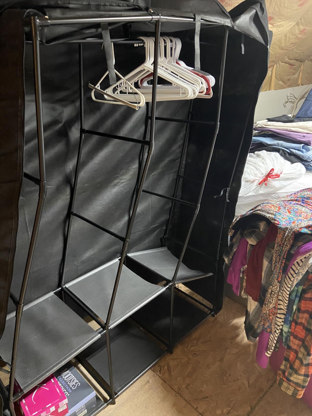 SORCEDAS Wardrobe Closet with Hanging Rods and Shelves for Clothes Storage customer photo 2