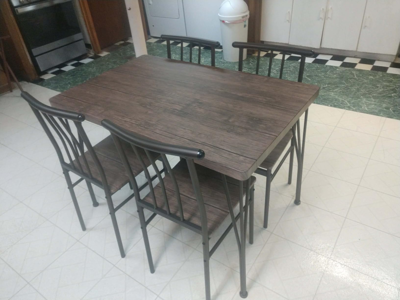 Best Choice Products 5-Piece Metal and Wood Indoor Modern Rectangular Dining Table Furniture Set for Kitchen, Dining Room, Dinette, Breakfast Nook w/ 4 Chairs - Gray customer photo 2