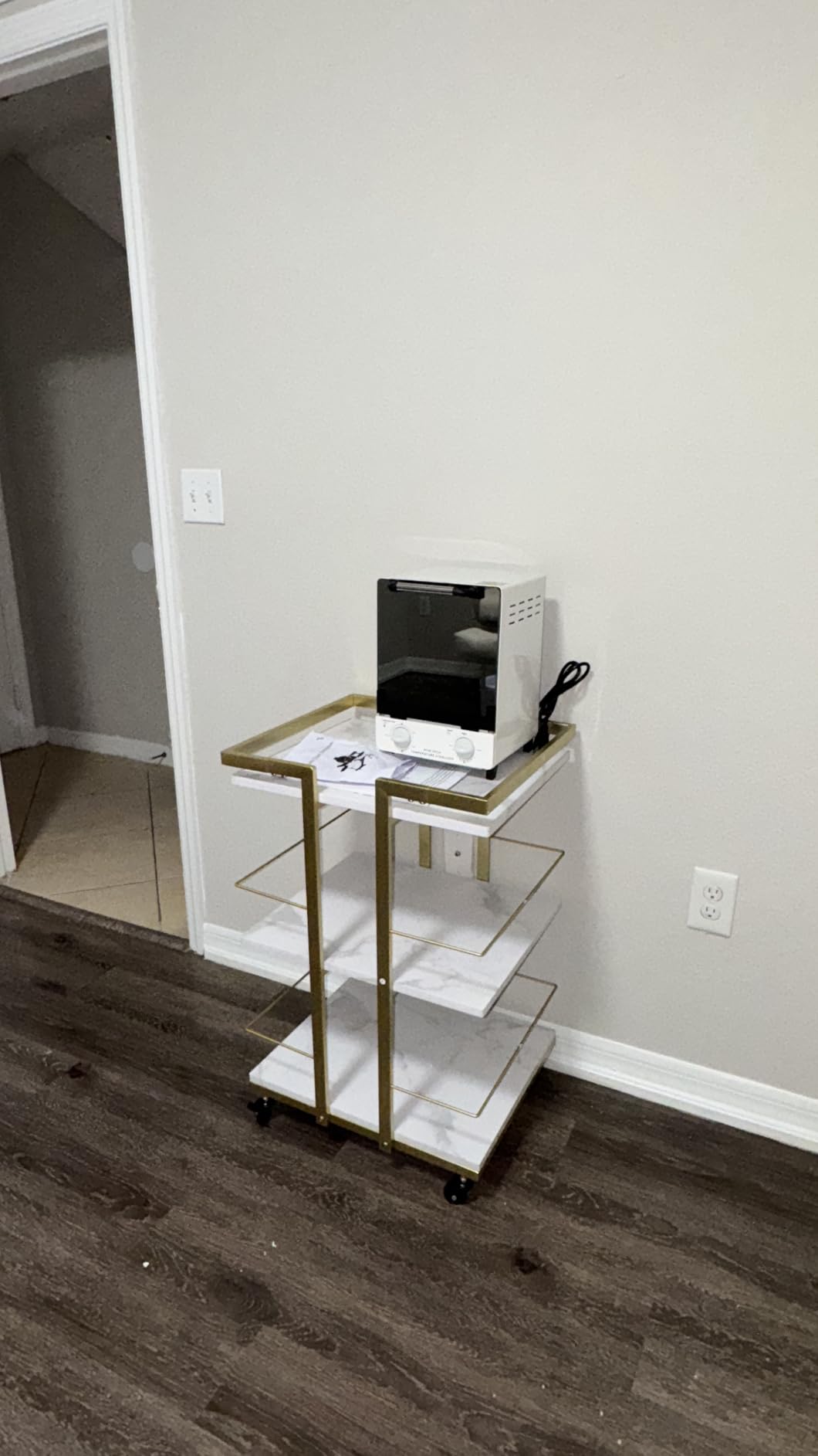 Esthetician Cart with Wheels Utility Salon Rolling Trolley, Gold Mobile Storage Organizer for Beauty Spa Cosmetology Massage, Tattoo Manicure Facial Tool Holder Station customer photo 2