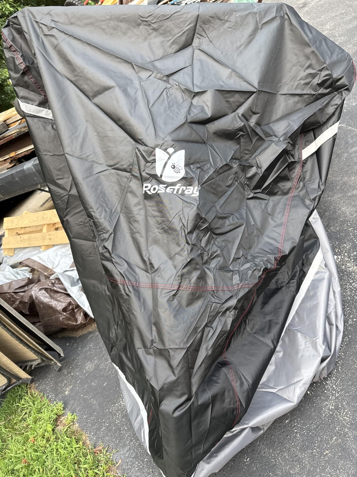 Motorcycle Cover 600D Waterproof for Touring Models Harley Davidson Road King,Road Glide,Street Glide, Electra Glide,Low Rider-ST Indoor & Outdoor Storage Gray customer photo 1