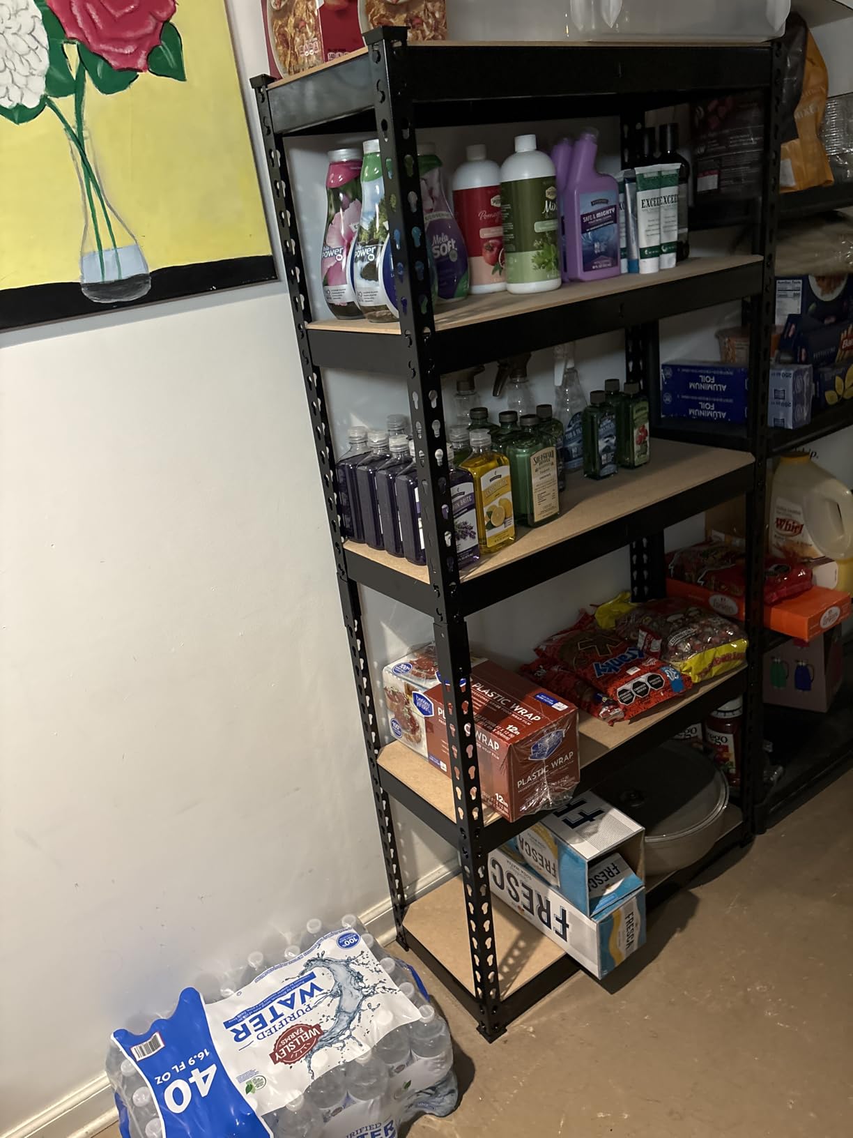 SONGMICS 5-Tier Storage Shelves, Load 2310 lb, Garage Storage, Boltless Assembly, Adjustable Shelving Unit, 11.8 x 29.5 x 59.1 Inches, for Study Shed Basement, Gray and Natural Beige UGLR300G01 customer photo 1