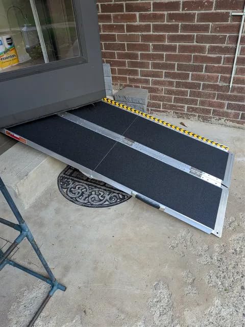 VNN Portable Wheelchair Ramp 6FT, Seamless Non-Slip Aluminum Ramps for Wheelchairs for Home, Handicap Wheelchair Ramps for Home Steps, Aluminum Loading Dock Plates, Doorways customer photo 1