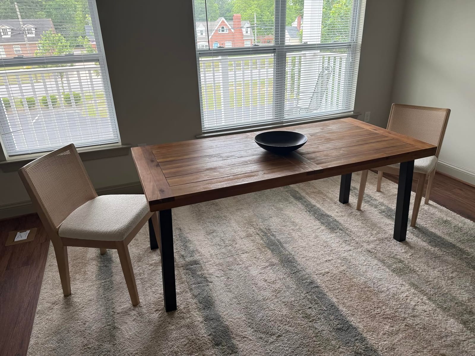 Devoko 6 Person Acacia Wood Dining Table for Kitchen,Natural customer photo 1