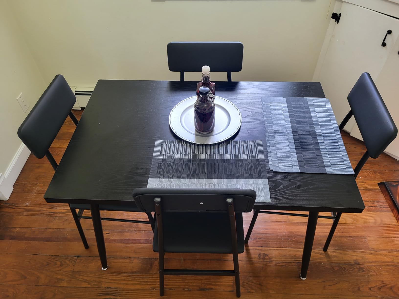 Gizoon Dining Table Set for 4, Modern Kitchen Table with Chairs, Black customer photo 2