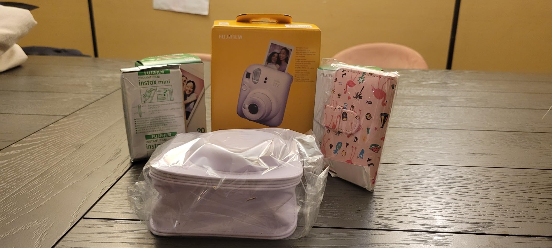 Fujifilm Instax Mini 12 Instant Camera + MiniMate Accessory Bundle & Compatible Custom Case + Fuji Instax Film Value Pack (50 Sheets) Flamingo Designer Photo Album (Mint Green) customer photo 1