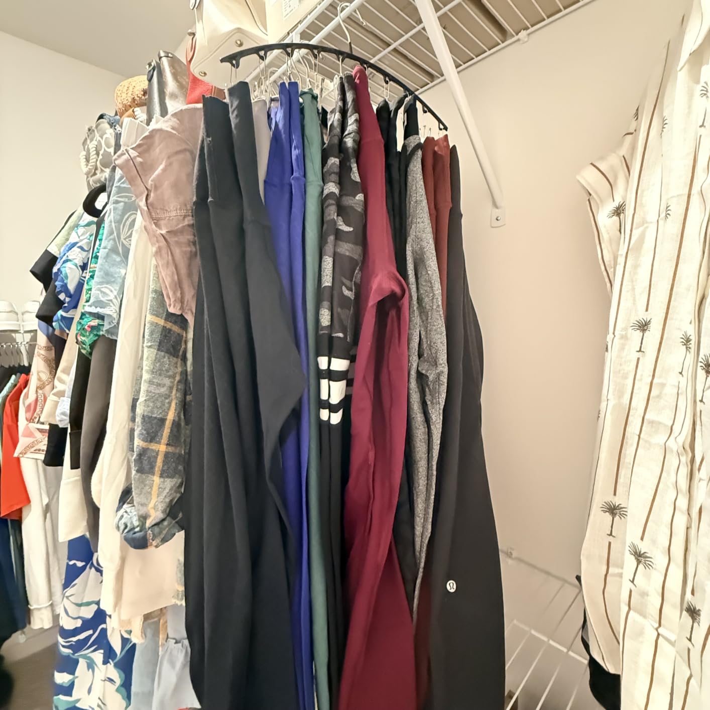Volnamal Legging Organizer for Closet,2 Pack Metal Yoga Pants Hangers w/10 Clips Hold 20 Leggings,Space Saving Hanging Closet Organizer Clothes Hanger College Dorm Essentials Apartment Essential,Black customer photo 2